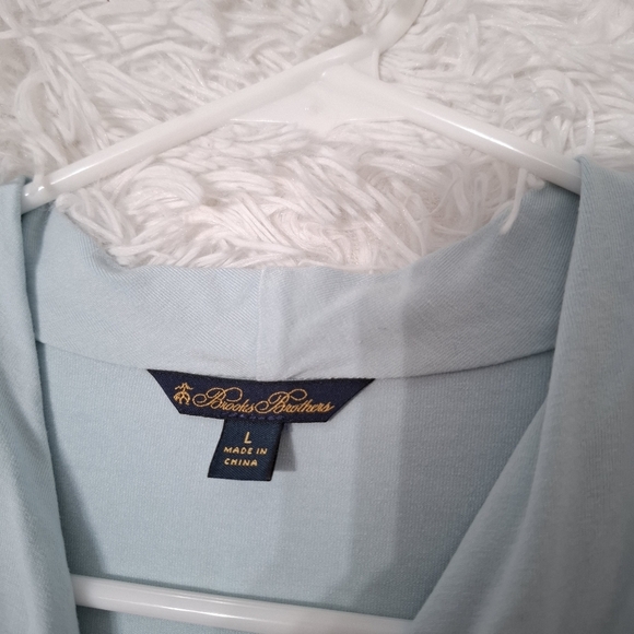 Brooks Brothers Wrap Blue Top Womens Size Large Draped Short Sleeve Rayon - Picture 5 of 9
